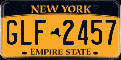NY license plate GLF2457