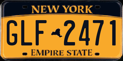 NY license plate GLF2471