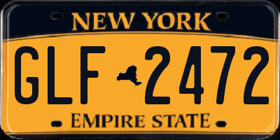 NY license plate GLF2472