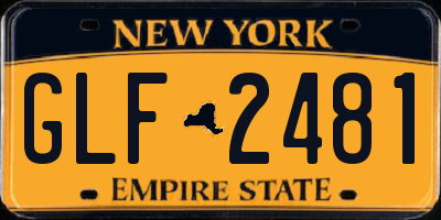 NY license plate GLF2481