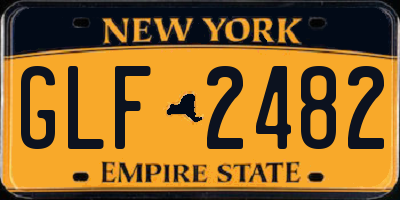 NY license plate GLF2482