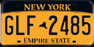 NY license plate GLF2485