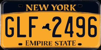 NY license plate GLF2496