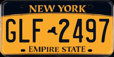 NY license plate GLF2497