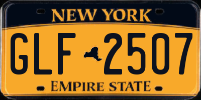 NY license plate GLF2507