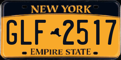 NY license plate GLF2517