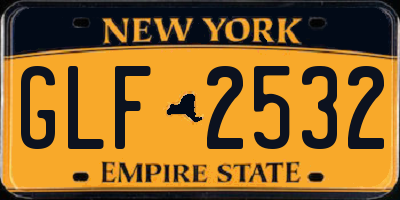 NY license plate GLF2532