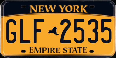 NY license plate GLF2535