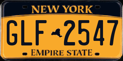 NY license plate GLF2547