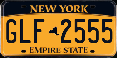NY license plate GLF2555