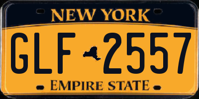 NY license plate GLF2557