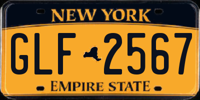 NY license plate GLF2567