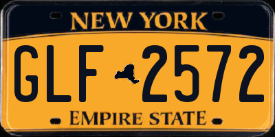 NY license plate GLF2572