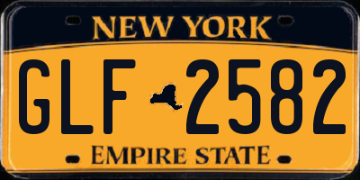 NY license plate GLF2582