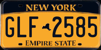 NY license plate GLF2585