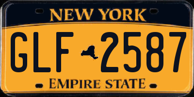 NY license plate GLF2587