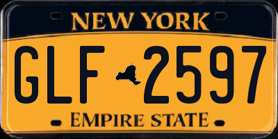 NY license plate GLF2597