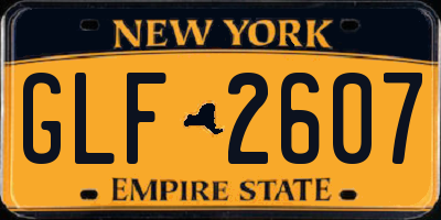 NY license plate GLF2607