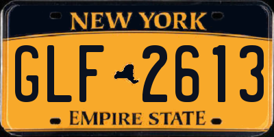 NY license plate GLF2613