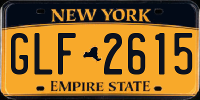 NY license plate GLF2615