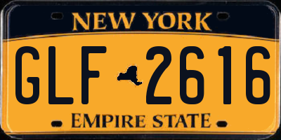 NY license plate GLF2616