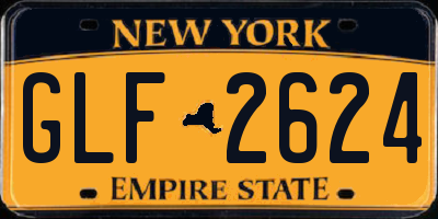 NY license plate GLF2624