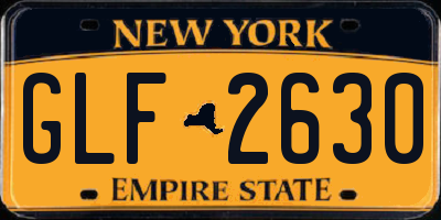 NY license plate GLF2630