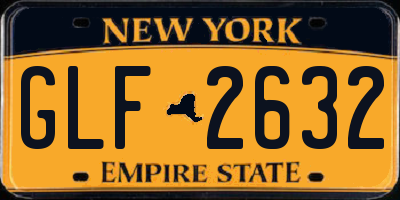 NY license plate GLF2632