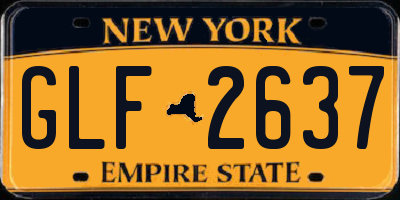 NY license plate GLF2637