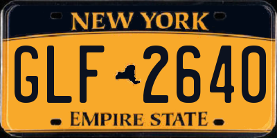 NY license plate GLF2640