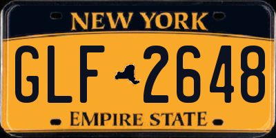 NY license plate GLF2648