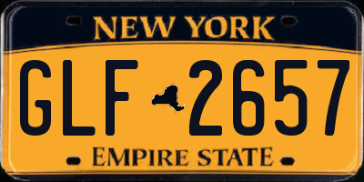 NY license plate GLF2657
