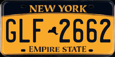 NY license plate GLF2662