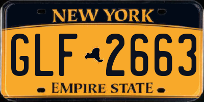 NY license plate GLF2663