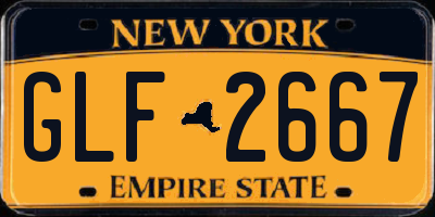 NY license plate GLF2667