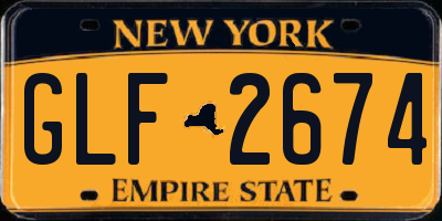 NY license plate GLF2674