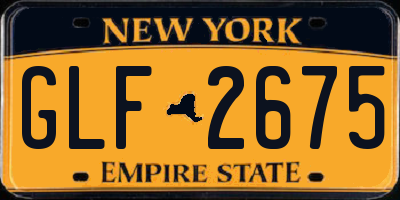 NY license plate GLF2675