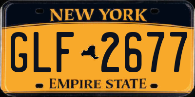 NY license plate GLF2677