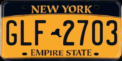 NY license plate GLF2703
