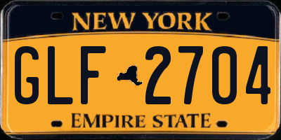 NY license plate GLF2704