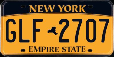 NY license plate GLF2707