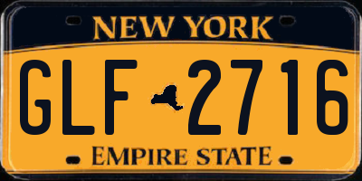 NY license plate GLF2716