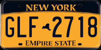 NY license plate GLF2718