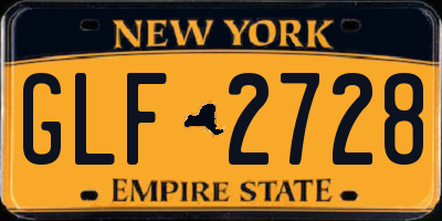 NY license plate GLF2728