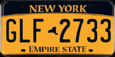 NY license plate GLF2733