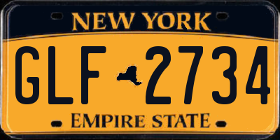 NY license plate GLF2734