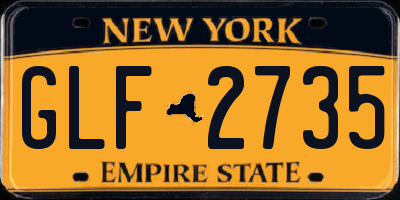 NY license plate GLF2735