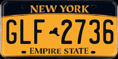 NY license plate GLF2736