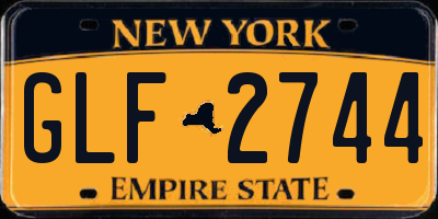 NY license plate GLF2744