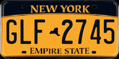 NY license plate GLF2745